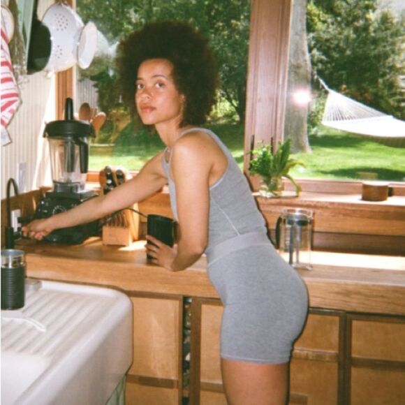 Skims High Neck Rib Sleep Tank Top - Heather Gray - 4x - Picture 8 of 8